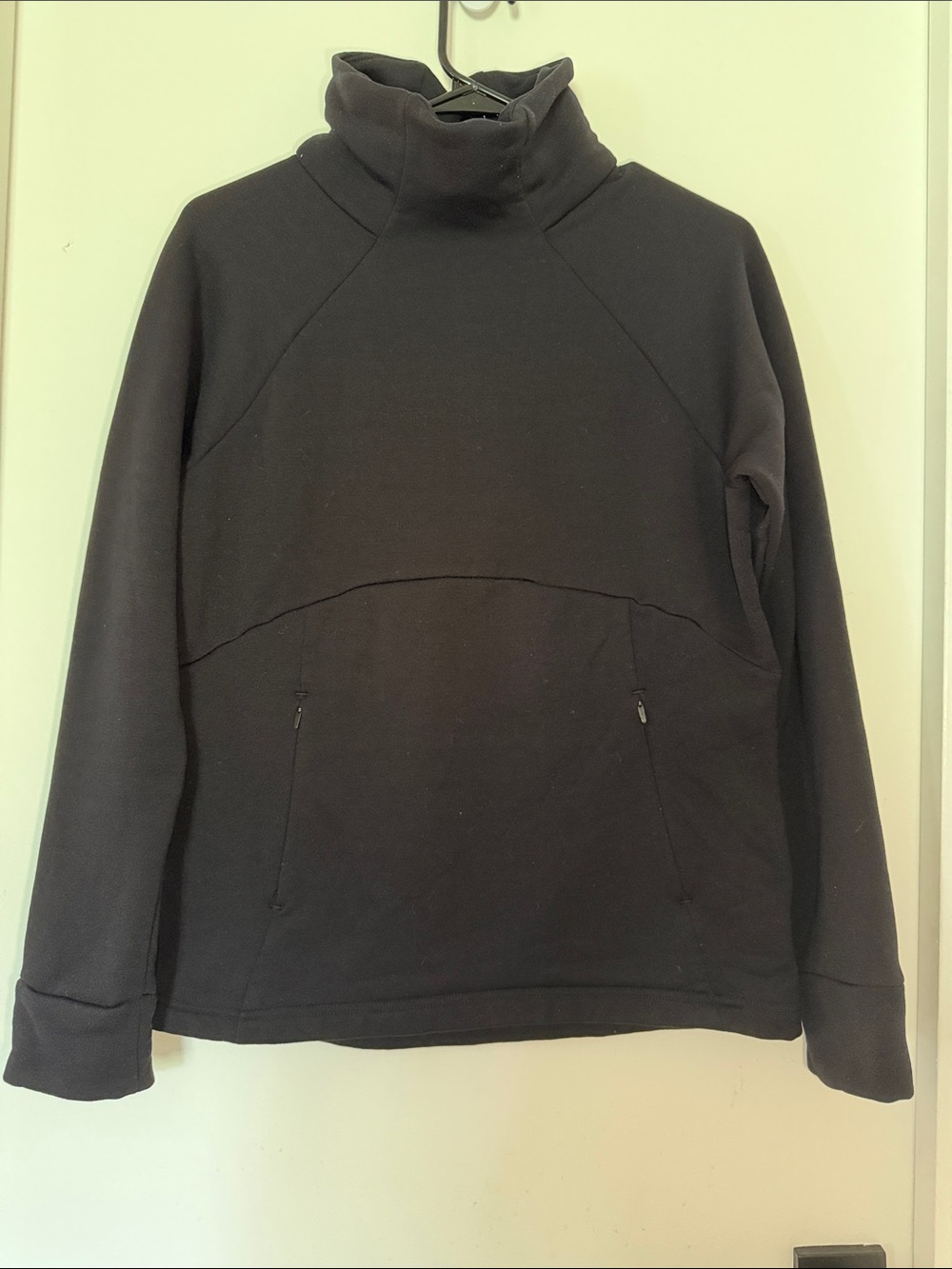 Athleta Black Altitude Polartec Funnel Neck Sweatshirt Pullover Size Small